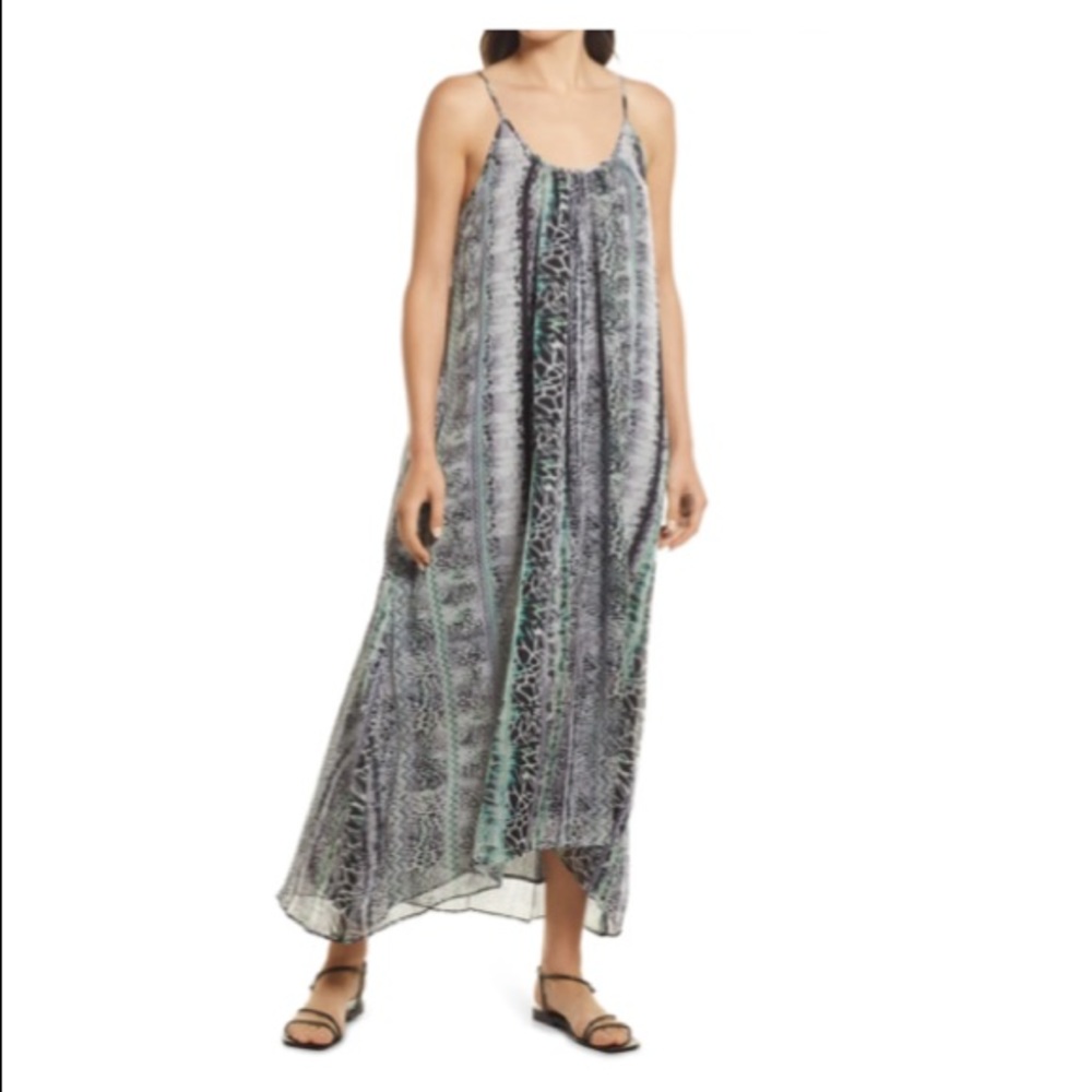 NWT Chelsea28 Animal Print Double Scoop Chiffon Maxi Dress
